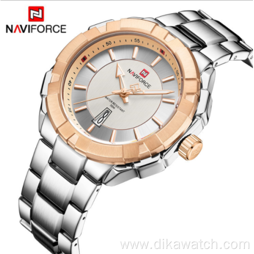 NAVIFORCE 9176 fashion personality waterproof men's watch steel band quartz watch